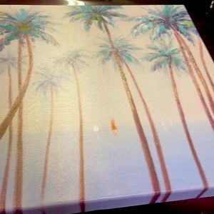 nice canvas picture of palms ocean scenic